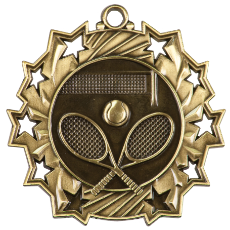 Custom Printed Tennis Ten Star Medals