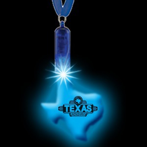 Texas State Shaped Lighted Necklaces, Custom Printed With Your Logo!