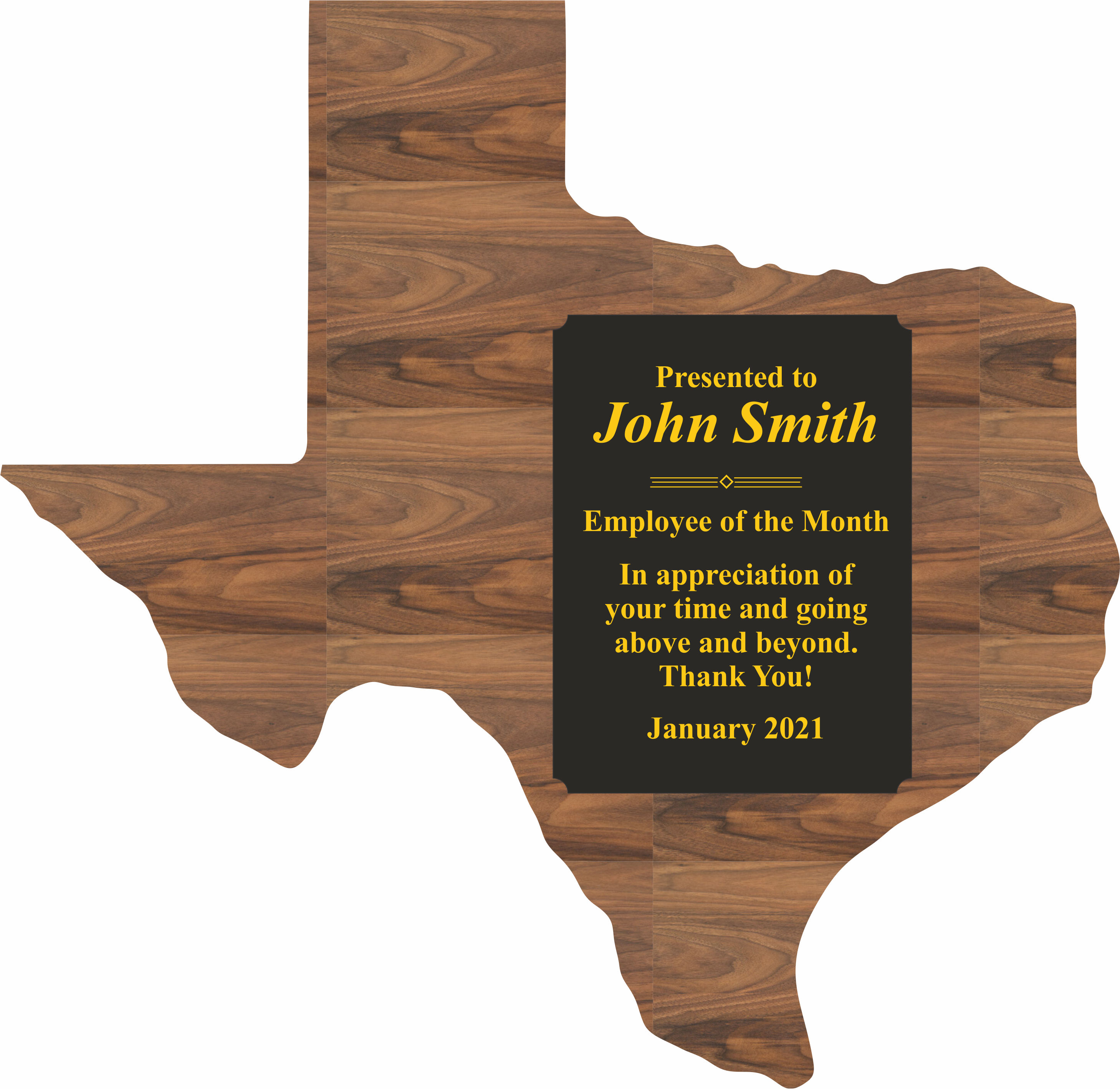 Custom Printed Texas State Shaped Plaques