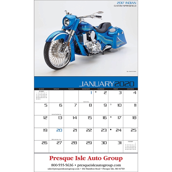 Motorcycle Mania Wall Calendars, Custom Printed With Your Logo!