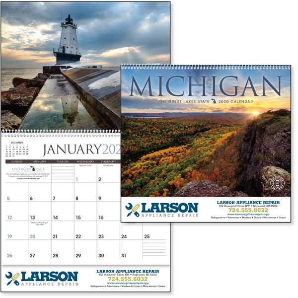 Michigan Appointment Calendars, Customized With Your Logo!