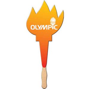 Torch Stock Shaped Paper Fans, Custom Designed With Your Logo!