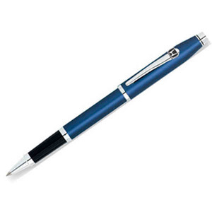 Translucent Blue Lacquer and Chrome Century II Cross Pens, Custom Printed With Your Logo!