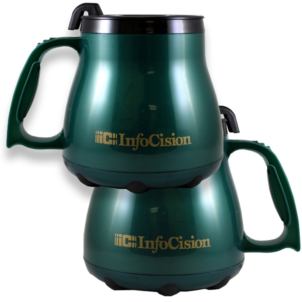Gift Bagged Ridged 16oz. Stainless Steel Travel Mugs, Custom Made With Your Logo!