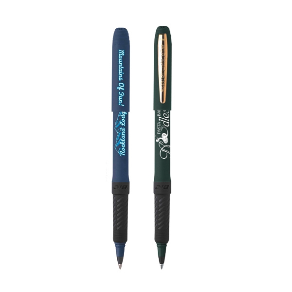 Custom Printed BIC Grip Roller Gold Ballpoint Pens