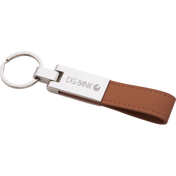 1 Day Service Leather Strap and Silver Plated Keyrings, Customized With Your Logo!