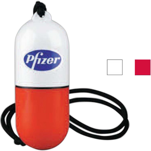 3 Day Service Capsule Shaped Waterproof Containers with Ponchos, Custom Decorated With Your Logo!