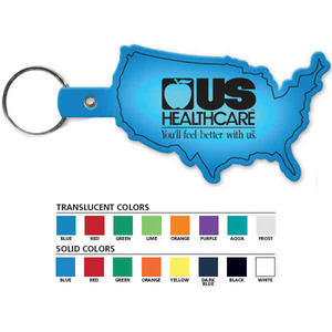 United States Shaped Key Tags, Custom Printed With Your Logo!