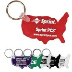 Custom Imprinted United States Shaped Key Tags