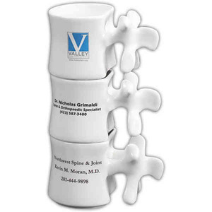 Vertebrae Handle Shaped Mugs, Custom Designed With Your Logo!