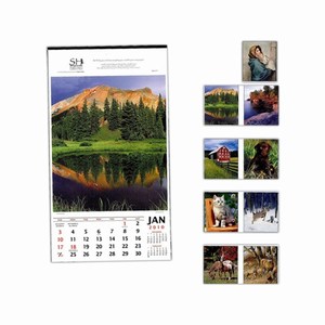 Custom Printed Vertical Hanger without Dateblocks Commercial Calendars