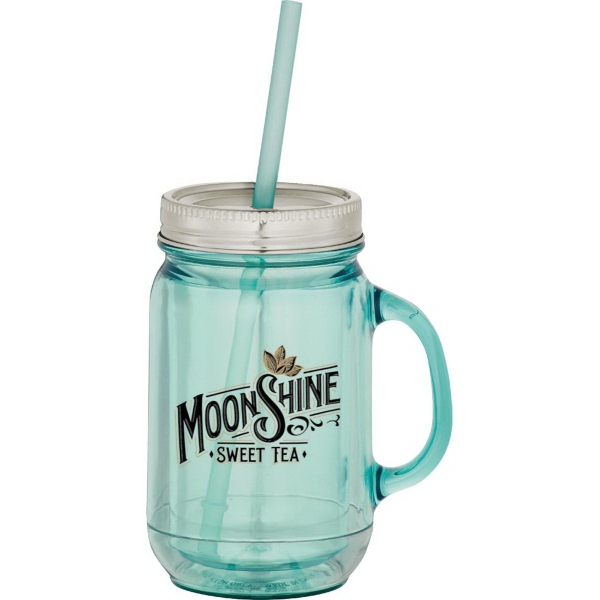 20oz. Plastic Mason Jar Mugs, Custom Printed With Your Logo!