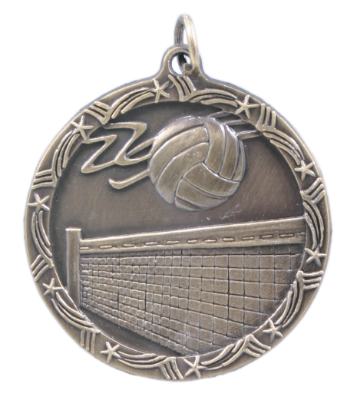 Custom Printed Volleyball Shooting Star Medals