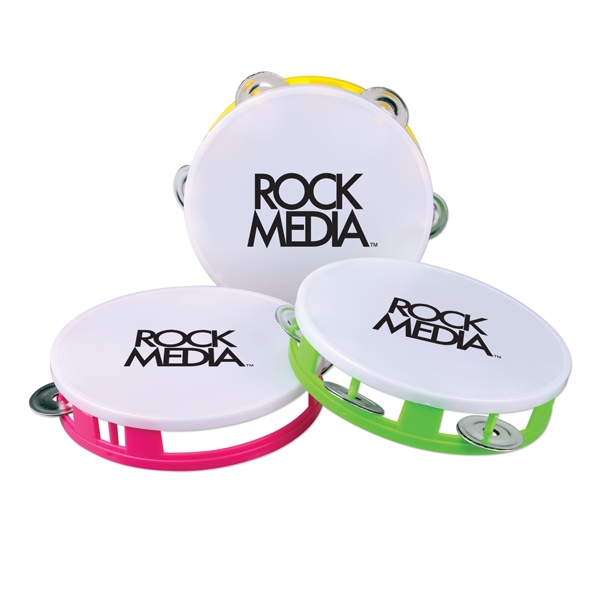 White Miniature Tambourines, Custom Imprinted With Your Logo!