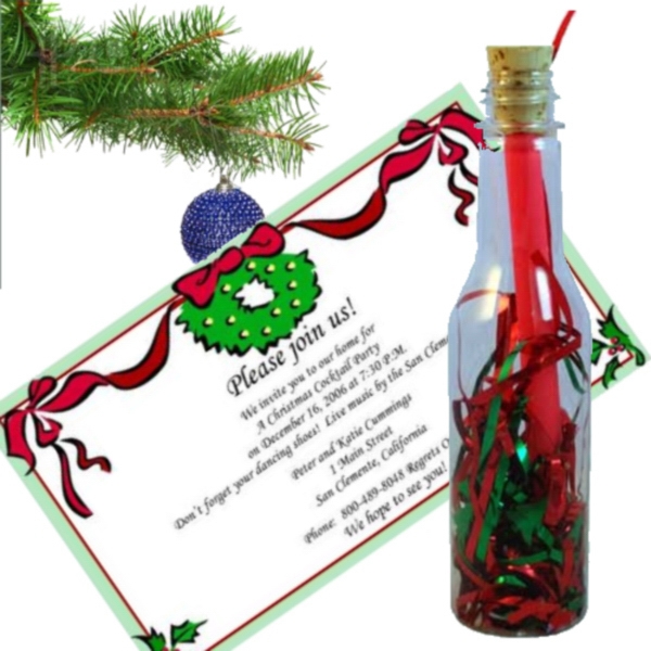 Custom Printed Christmas Message in a Bottles