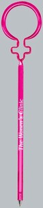 Woman Sign Bent Shaped Pens, Custom Imprinted With Your Logo!