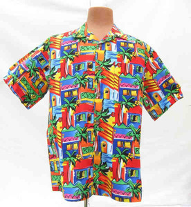 Vertical Border Hawaiian Camp Shirts, Customized With Your Logo!