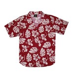 Custom Decorated Womens Red Hawaii Hawaiian Camp Shirts
