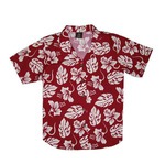 Custom Imprinted Womens Red Hawaii Hawaiian Camp Shirt