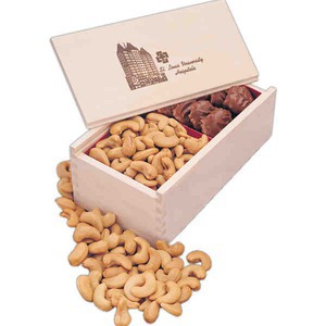Wooden Collectors Chest Double Gift Box Food Gift Sets, Personalized With Your Logo!