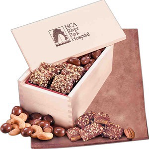 Wooden Collectors Gift Box Food Gift Sets, Customized With Your Logo!