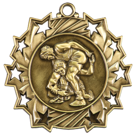 Custom Printed Wrestling Sunray Medals