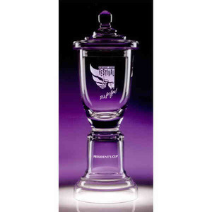 Wright Inspired Crescendo Trophies Container Crystal Gifts, Custom Engraved With Your Logo!