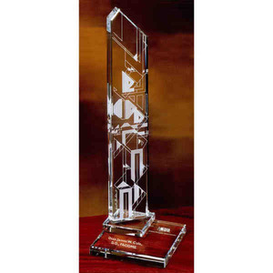 Wright Inspired Harmonics Tall Crystal Gifts, Custom Printed With Your Logo!