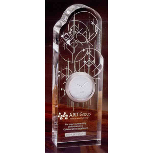 Wright Inspired Time Warp Clock Crystal Gifts, Custom Made With Your Logo!