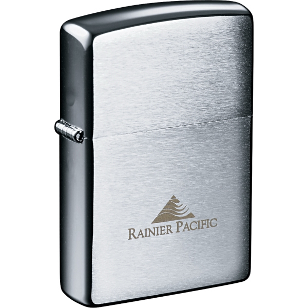 Brush Chrome Zippo Lighters, Custom Printed With Your Logo!